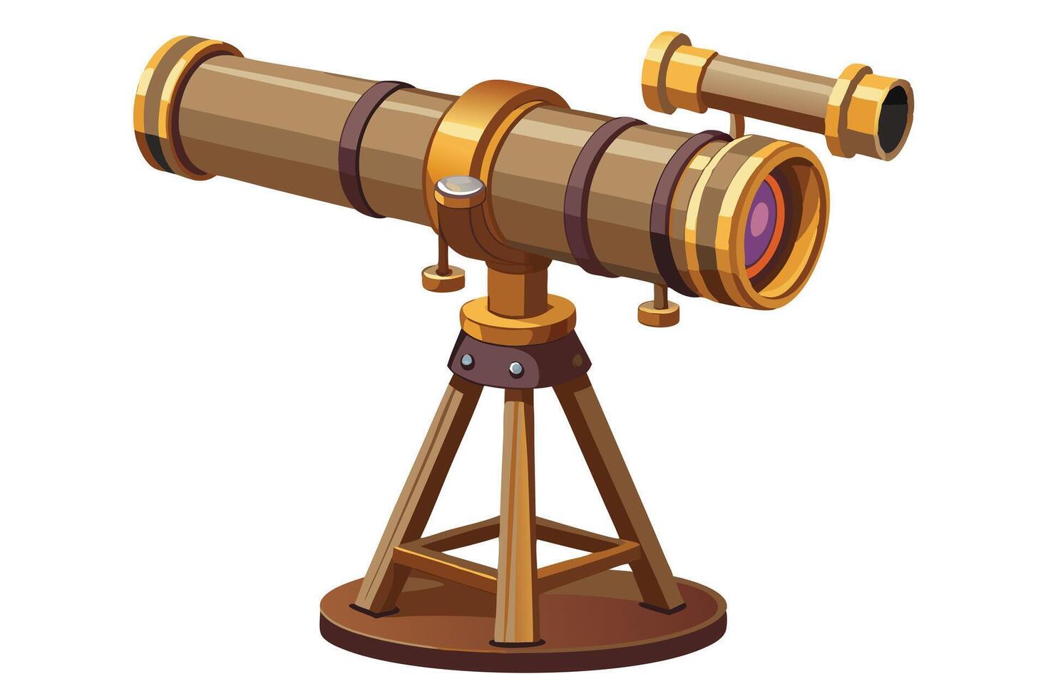 Vintage Telescope Illustration Against White Background vector