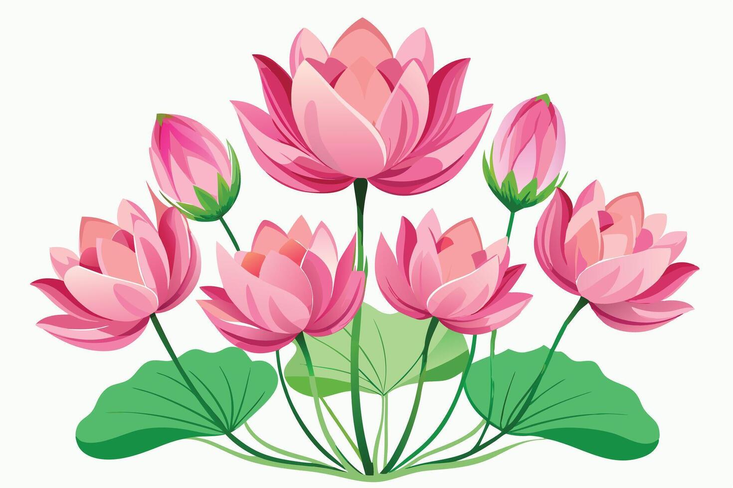 Pink Lotus Flowers in a Floral Arrangement vector