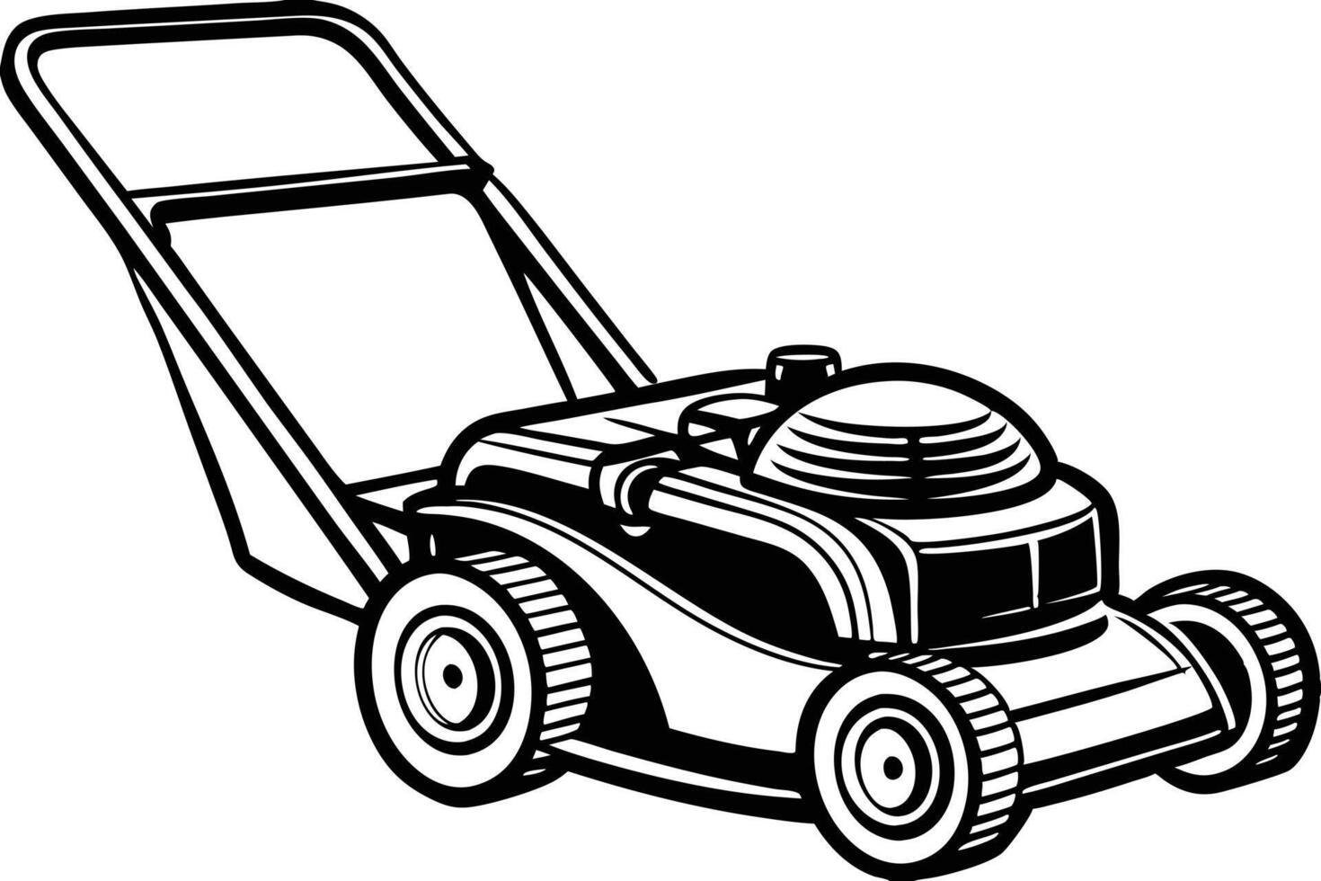 Vintage Lawn Mower Silhouette Design vector