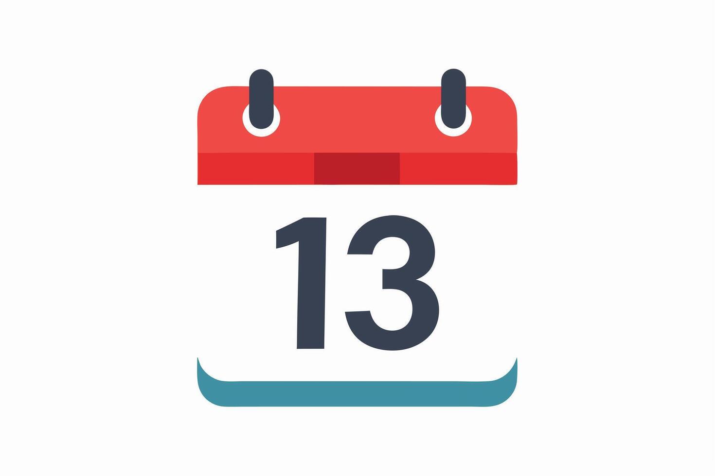 Simple calendar icon displaying the date 13th vector