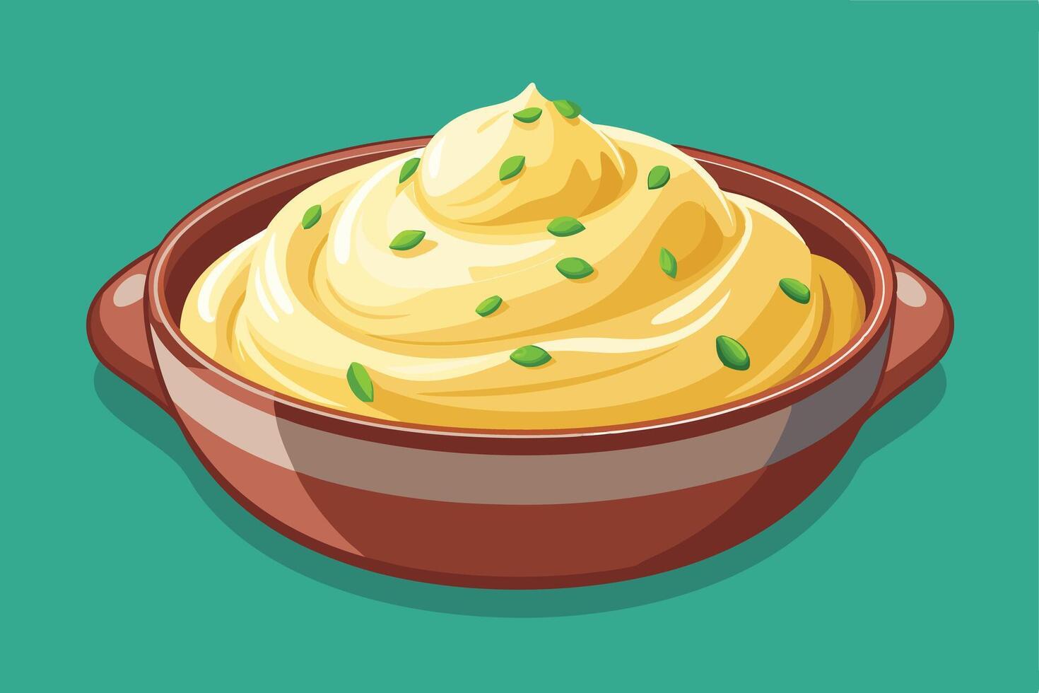Creamy Mashed Potatoes in a Pan, Ready to Serve vector