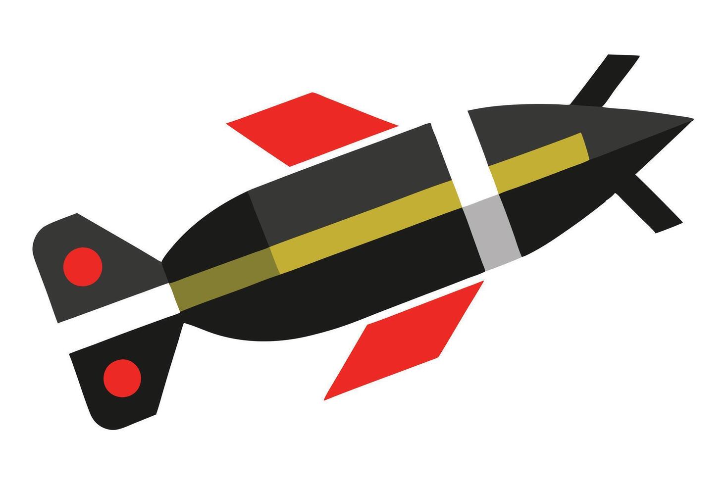 Illustration of a Bomb in Flight vector