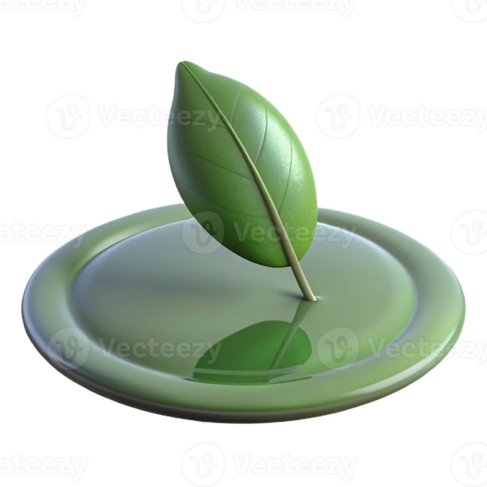 elegant abstract A Single Leaf Floating on the Surface of detailed png
