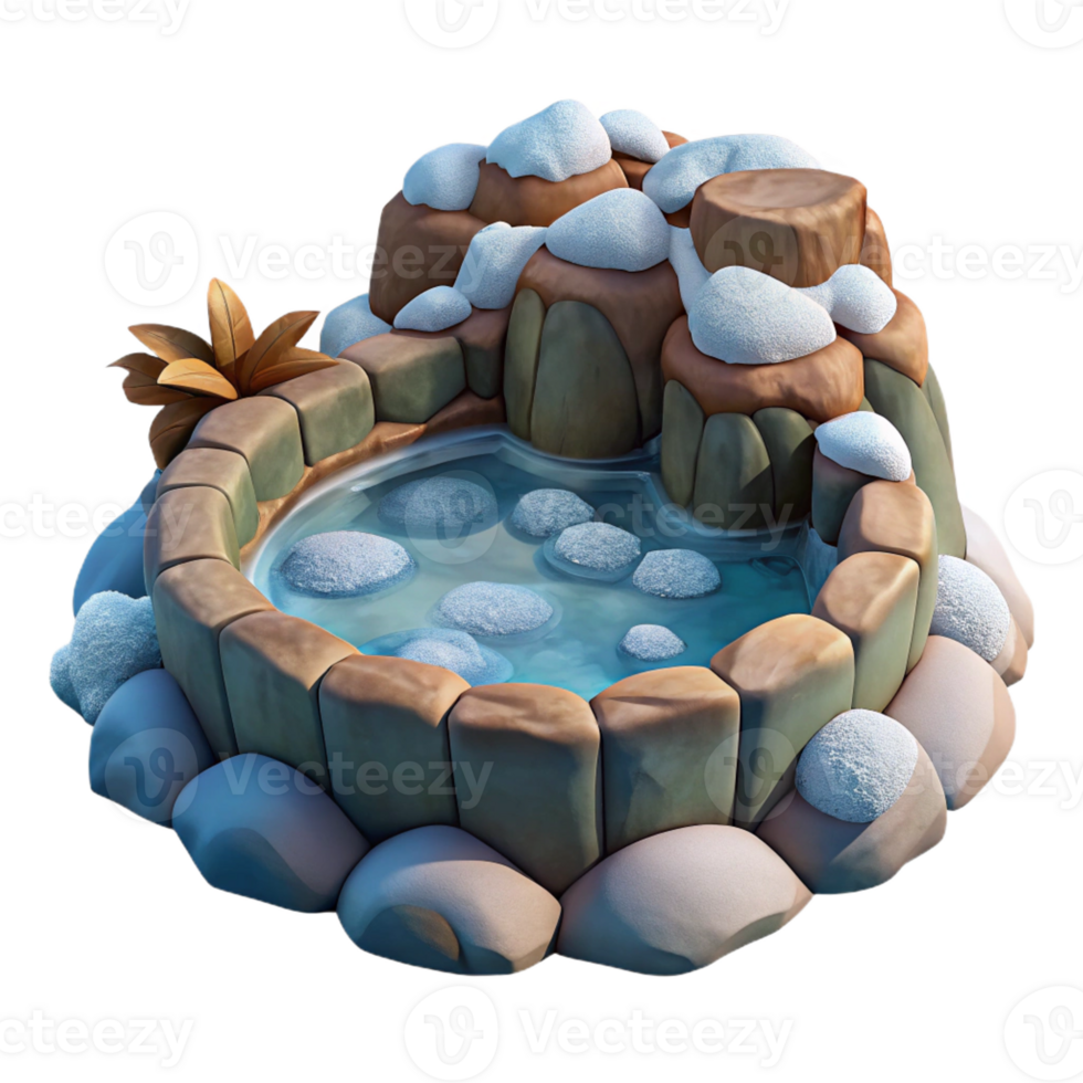 stunning abstract A Bubbling Hot Spring Surrounded by Snow authentic png