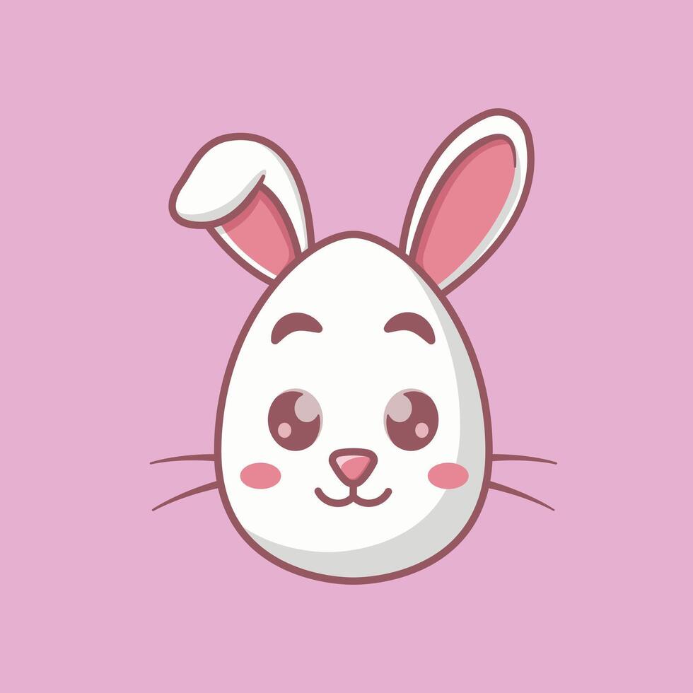 Cute Easter Egg Rabbit Easter Egg Day Elements. Cartoon Illustration vector