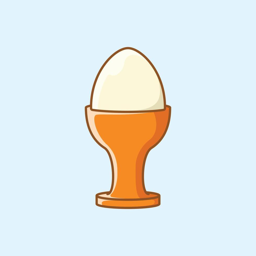 Egg Cup Easter Egg Day Elements. Cartoon Illustration vector