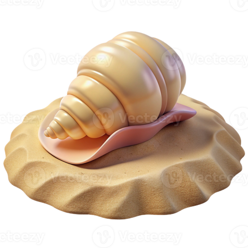 dramatic classic A Single Seashell Lying on a 4K png