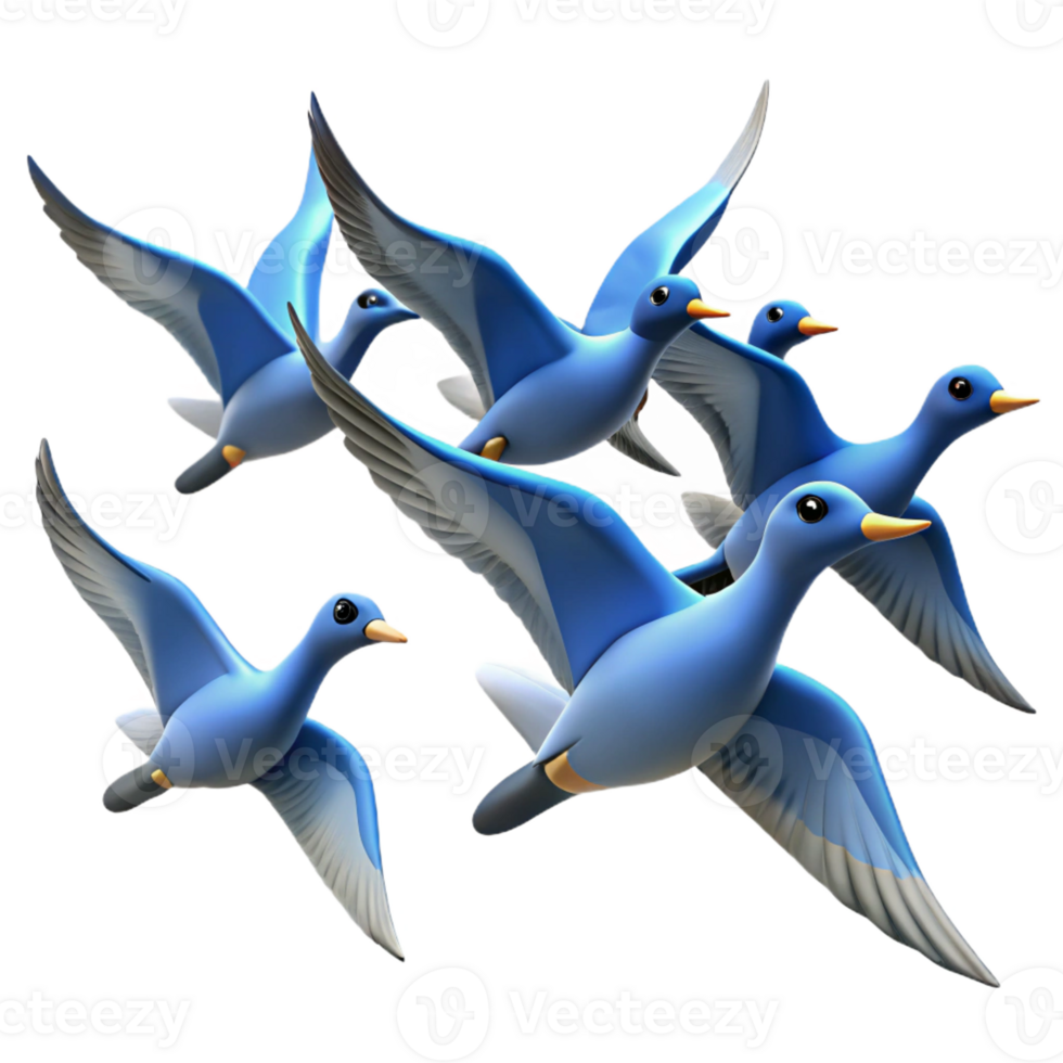 elegant contemporary A Group of Migrating Birds Flying in authentic png