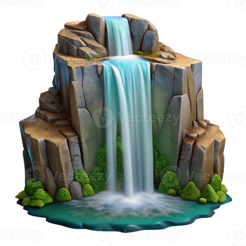 elegant creative A Majestic Waterfall Cascading Down a authentic png