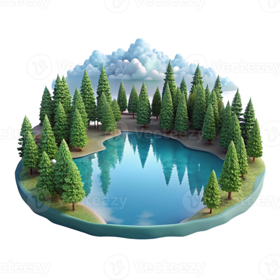 extraordinary classic A serene lake reflecting the surrounding trees and sky, calm water, mirror-like reflection, peaceful atmosphere, 4K png