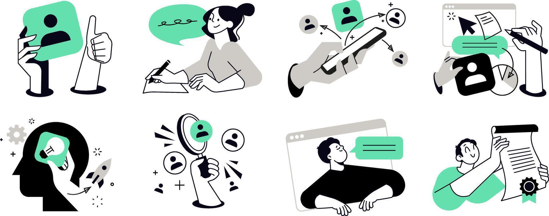 Business people illustrations. vector