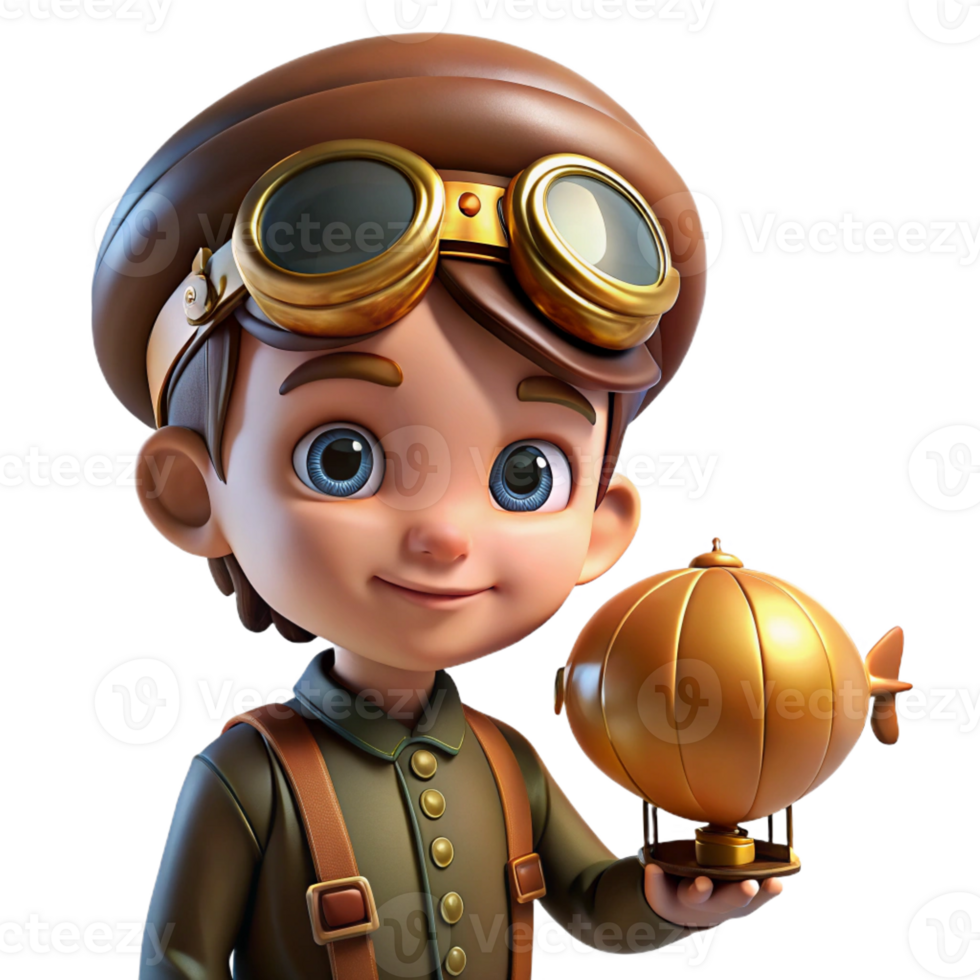 impressive abstract A Portrait of a Steampunk Child with detailed png