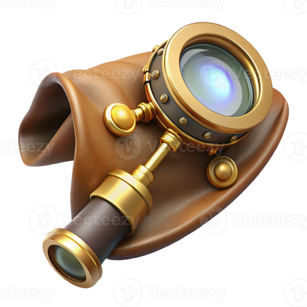 extraordinary abstract A Steampunk Monocle with a Magnifying Glass high quality png