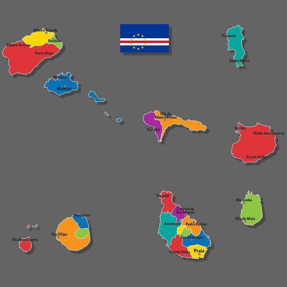 map of Cape Verde vector