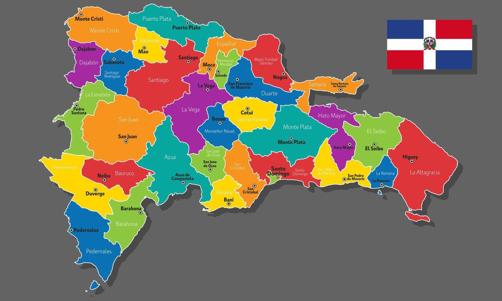 map of Dominican Republic vector