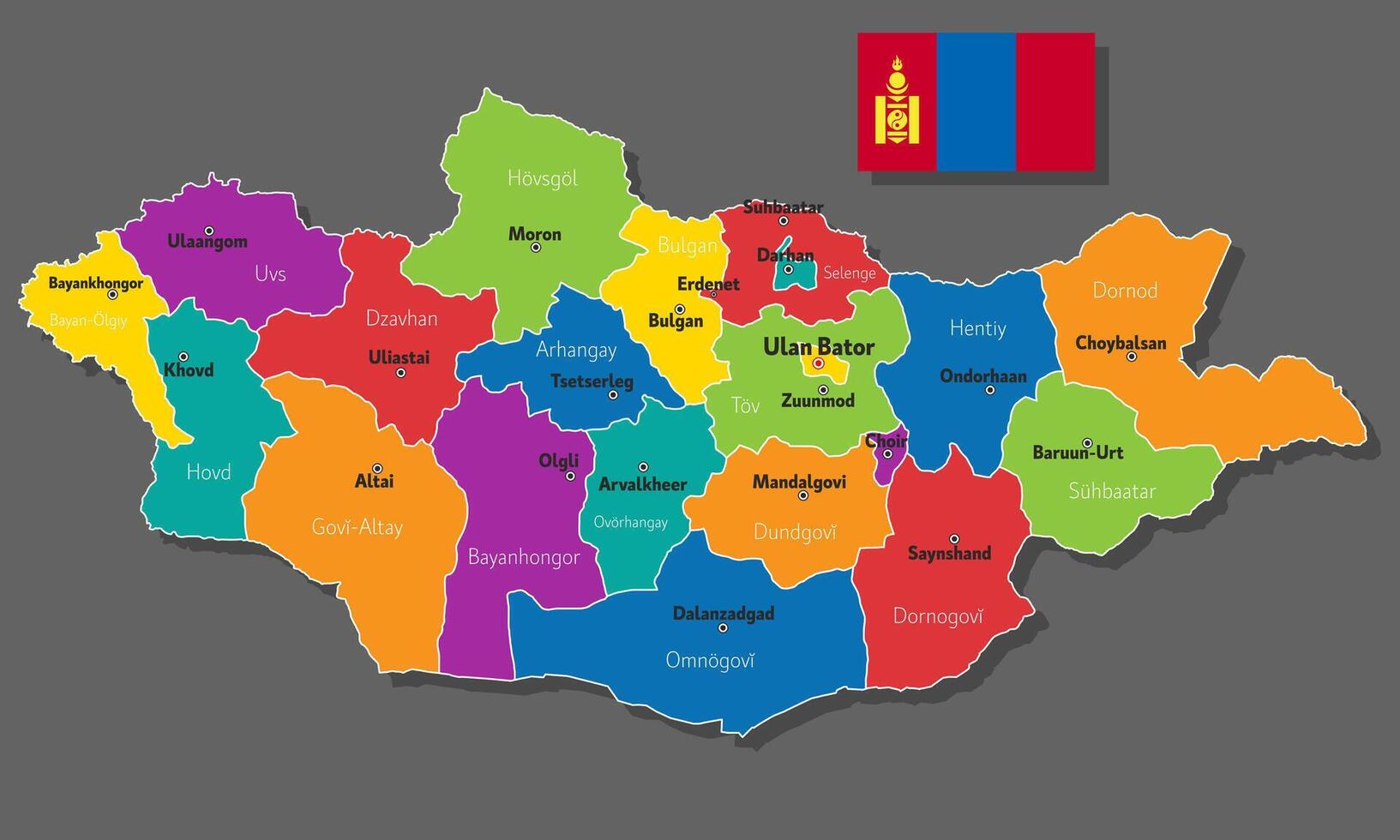 map of Mongolia vector