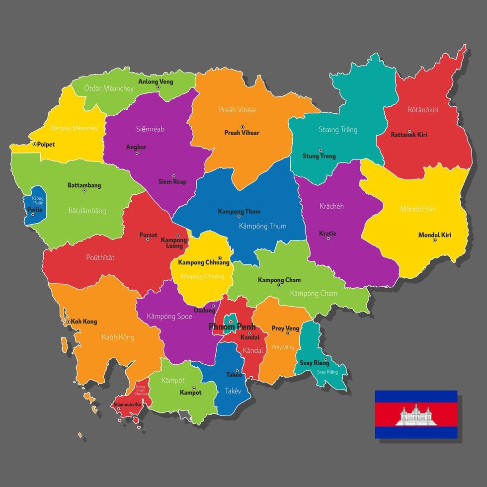 map of Cambodia vector