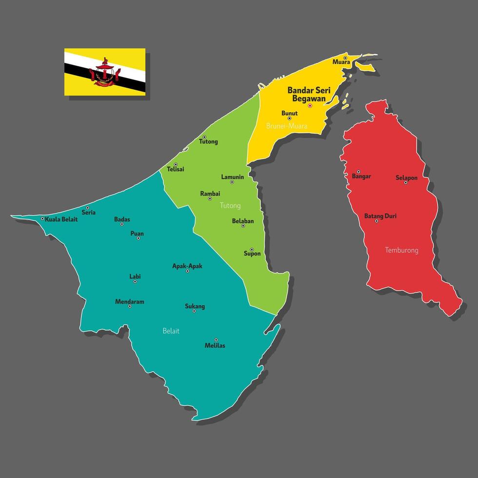 map of Brunei vector
