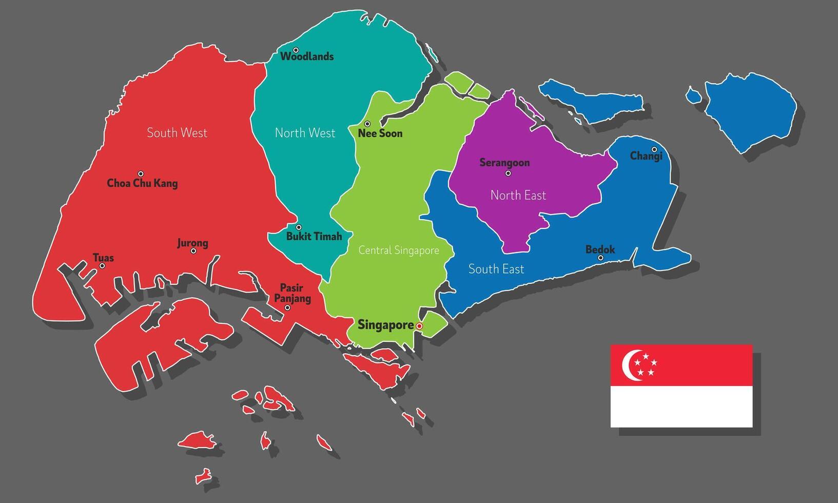 map of Singapore vector
