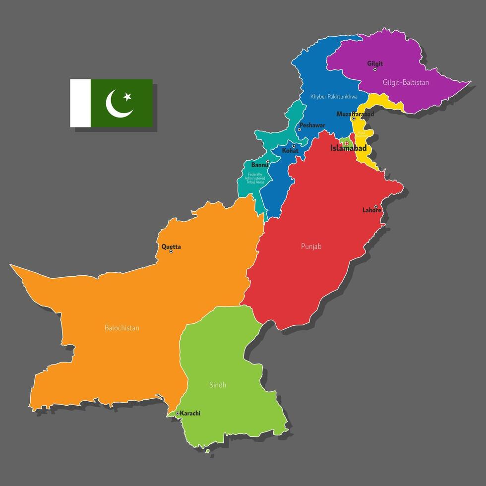 map of Pakistan vector