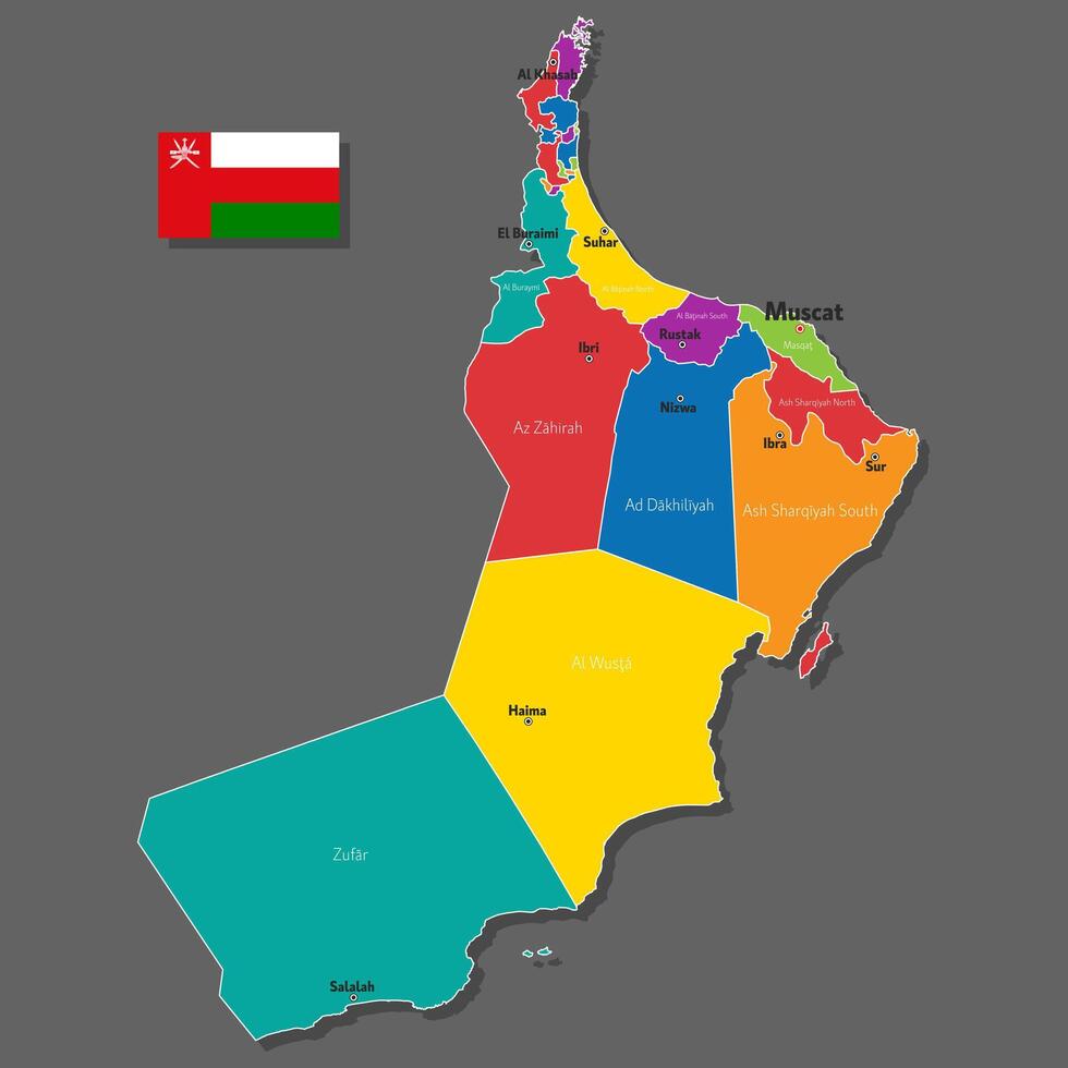 map of Oman vector