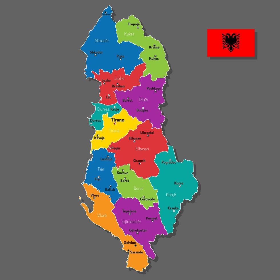 map of Albania vector