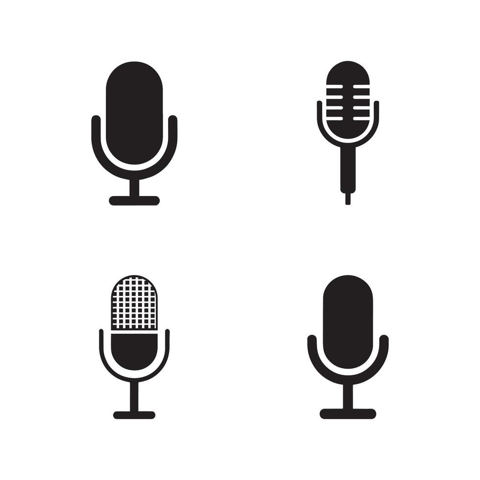 Various Designs of Headset Icons for Communication Use vector