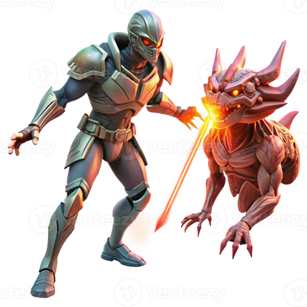 dramatic contemporary A Futuristic Warrior Wielding a Glowing original png