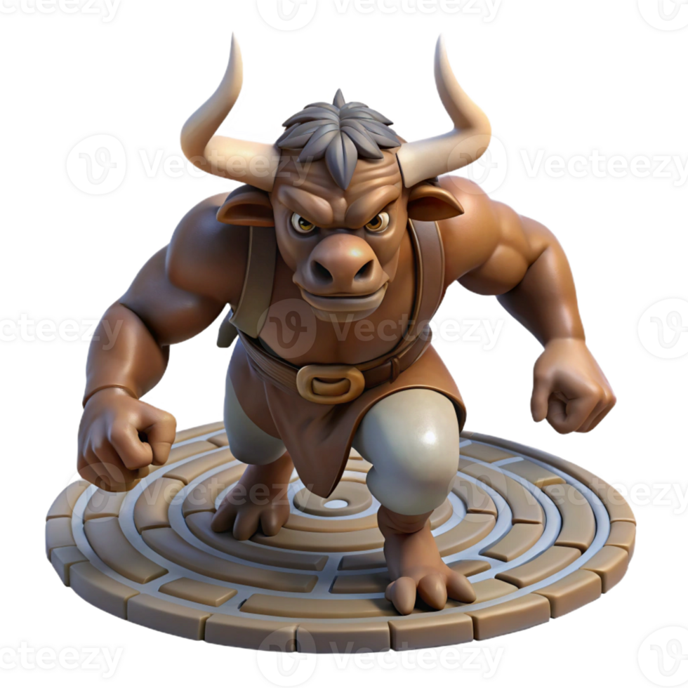 elegant creative A Fearsome Minotaur with the Head of a professional png