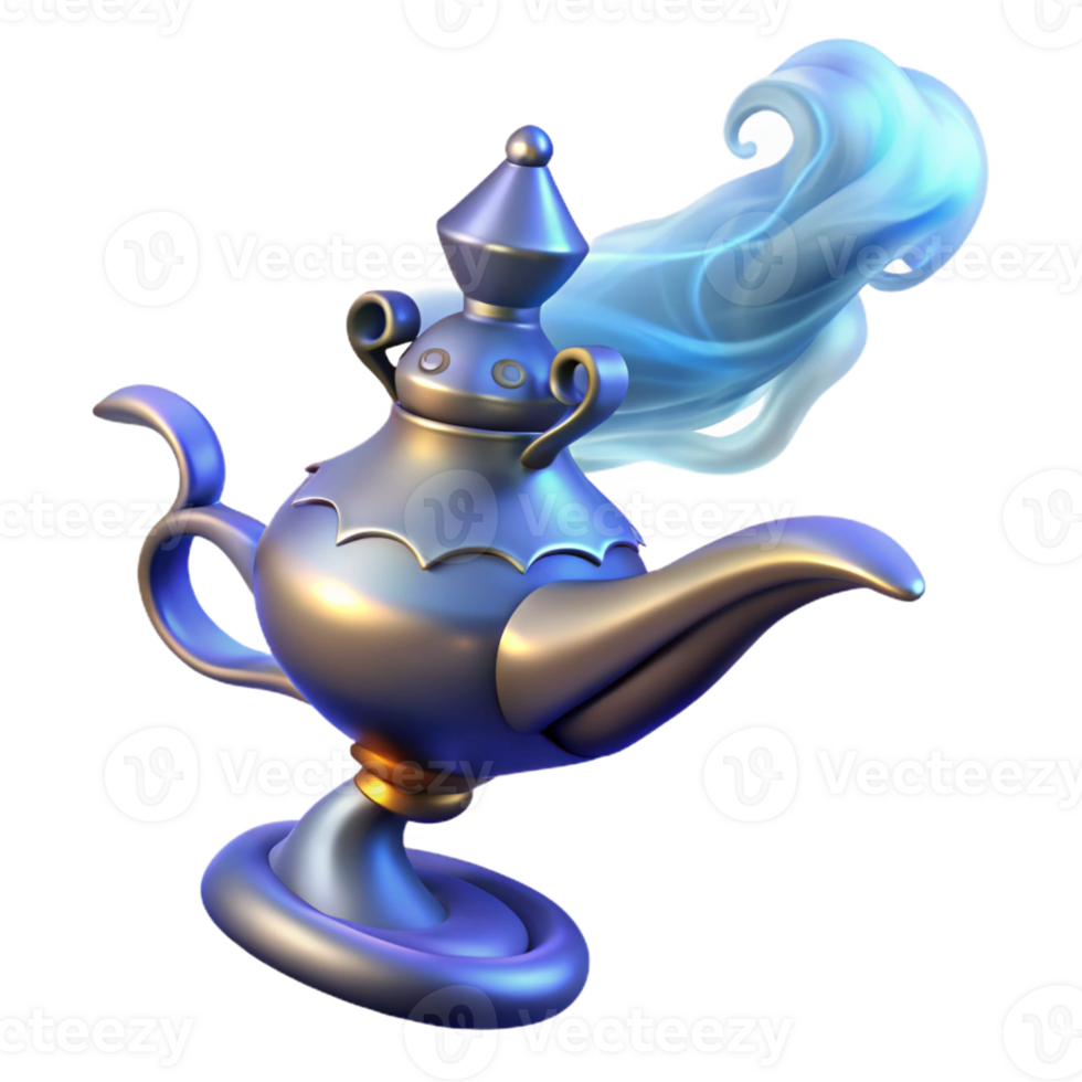 wonderful modern A Powerful Djinn Emerging from a Magic detailed png