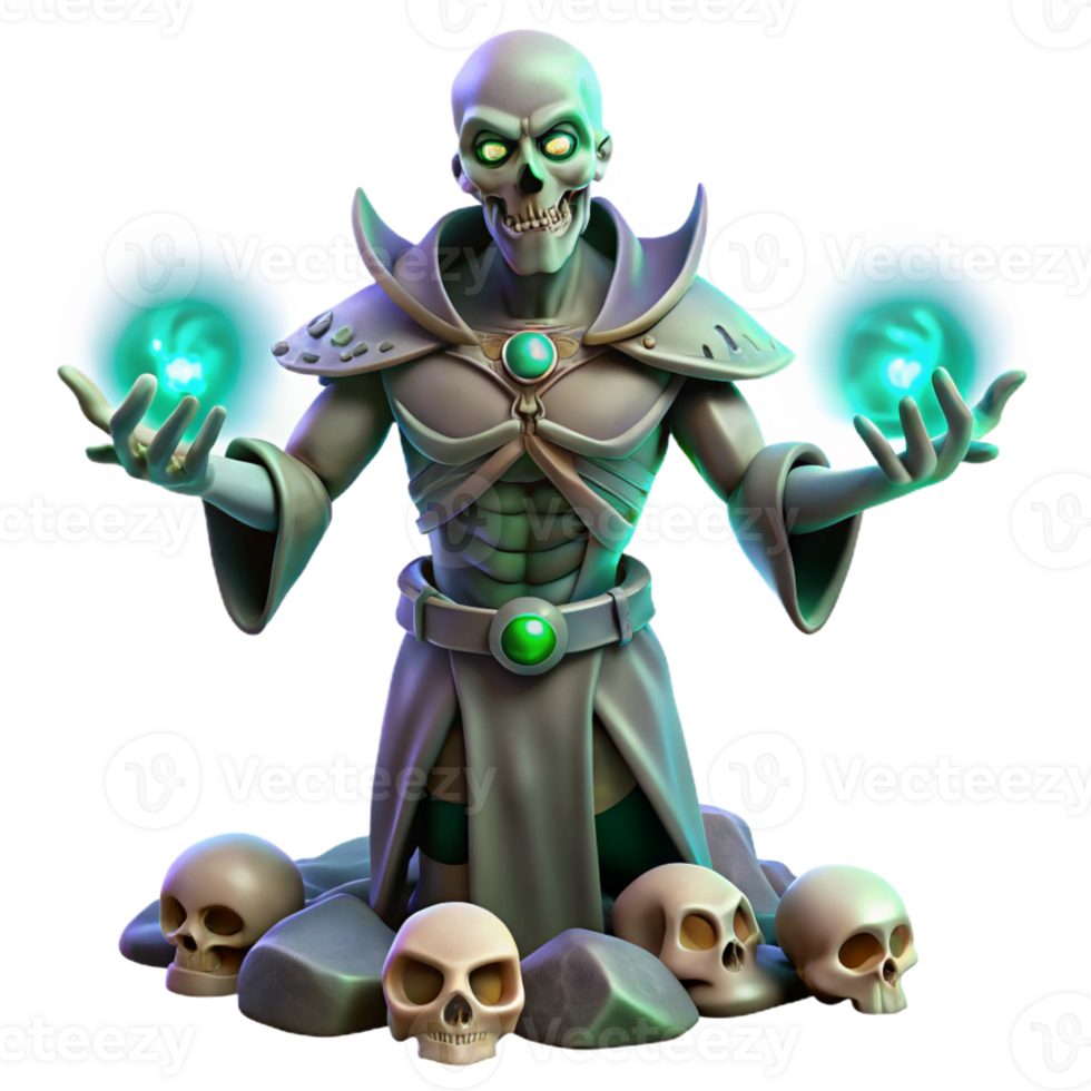 serene modern A Powerful Necromancer Summoning Skeletal 4K png