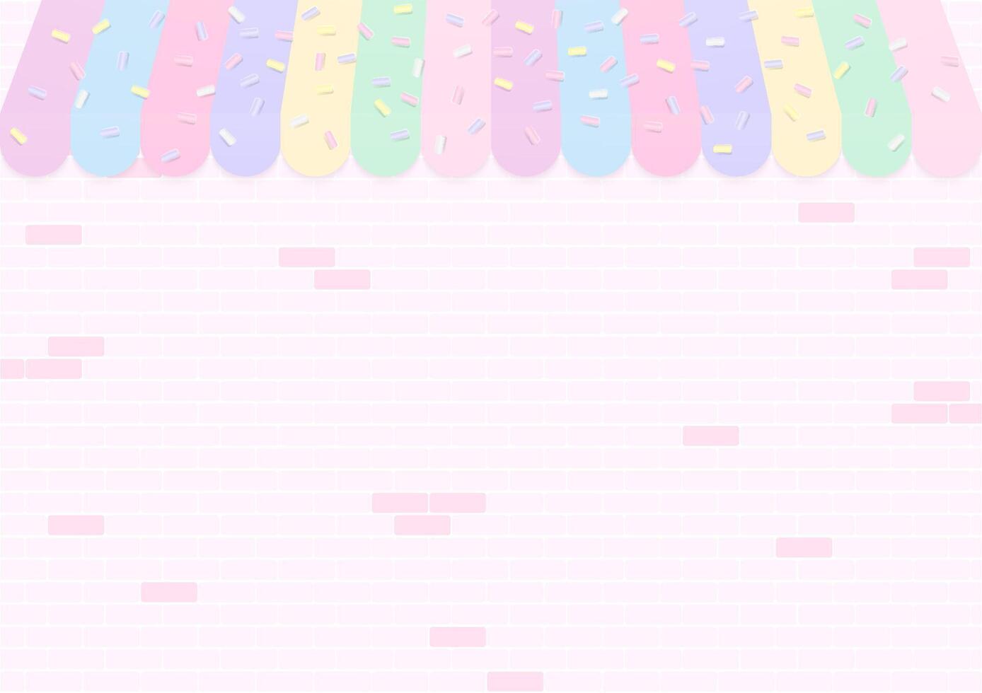 Pastel shop on brick wall background vector