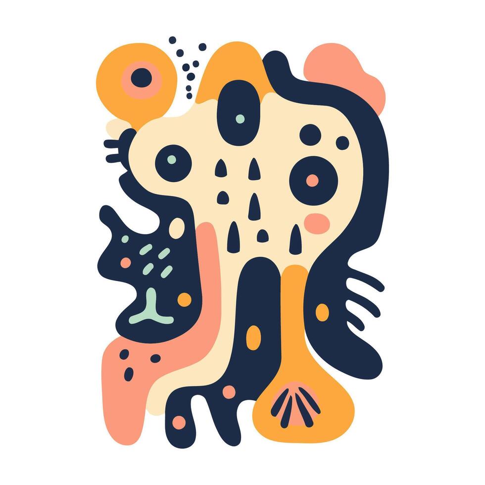 Colorful Abstract Figure With Funky Details vector