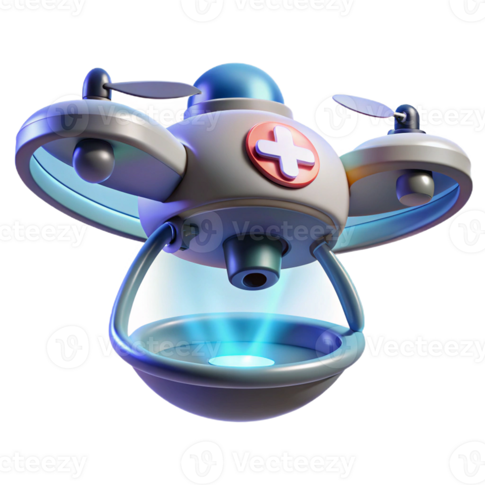 dramatic traditional A futuristic medical drone hovering over a patient, emitting a healing beam of light. Soft, clinical lighting, photorealistic style high resolution png