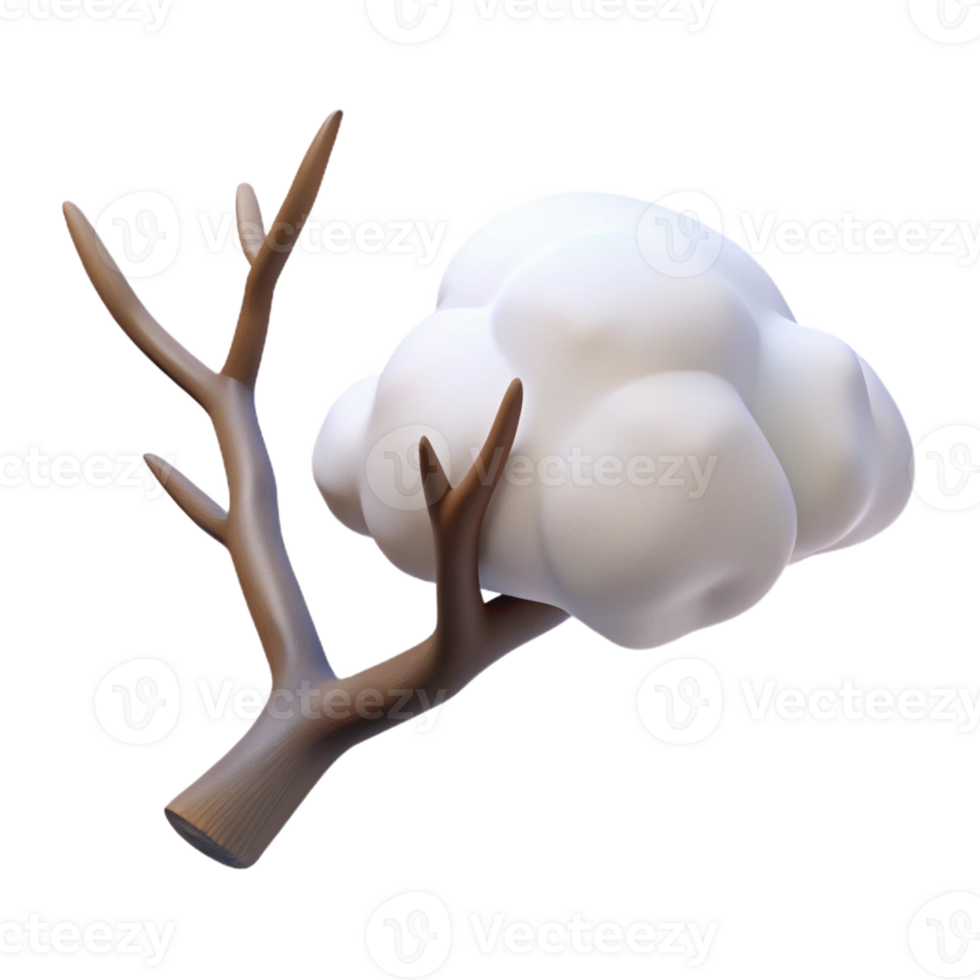 dramatic abstract A single branch covered in snow, winter theme, minimalist style exclusive png