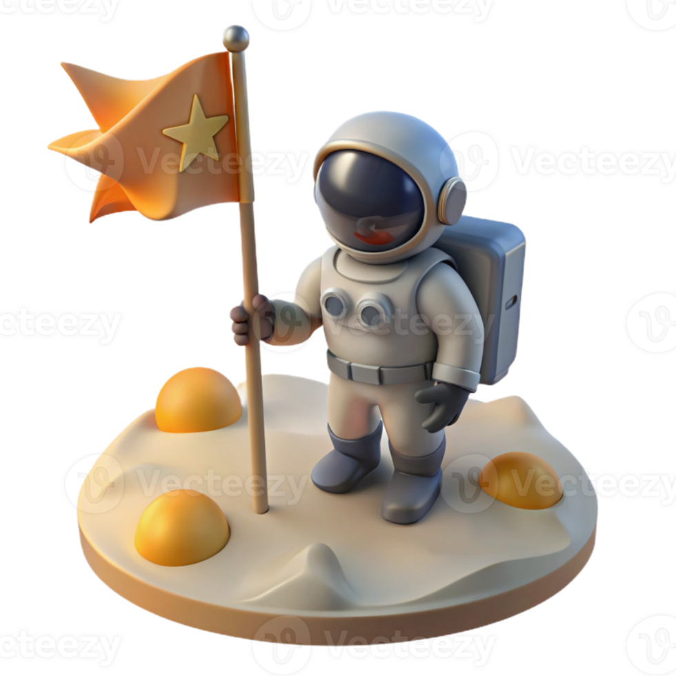 magnificent rustic A lone astronaut planting a flag on a desolate, alien planet, illuminated by the harsh light of a nearby star. Cinematic lighting, realistic style premium png