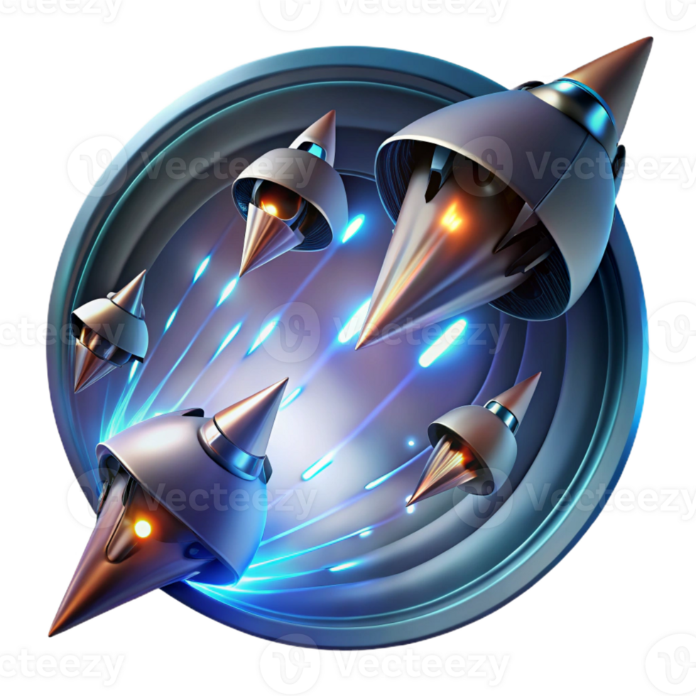 serene modern A fleet of sleek, triangular spaceships warping through a wormhole, leaving trails of distorted light. Dynamic lighting, abstract style exclusive png