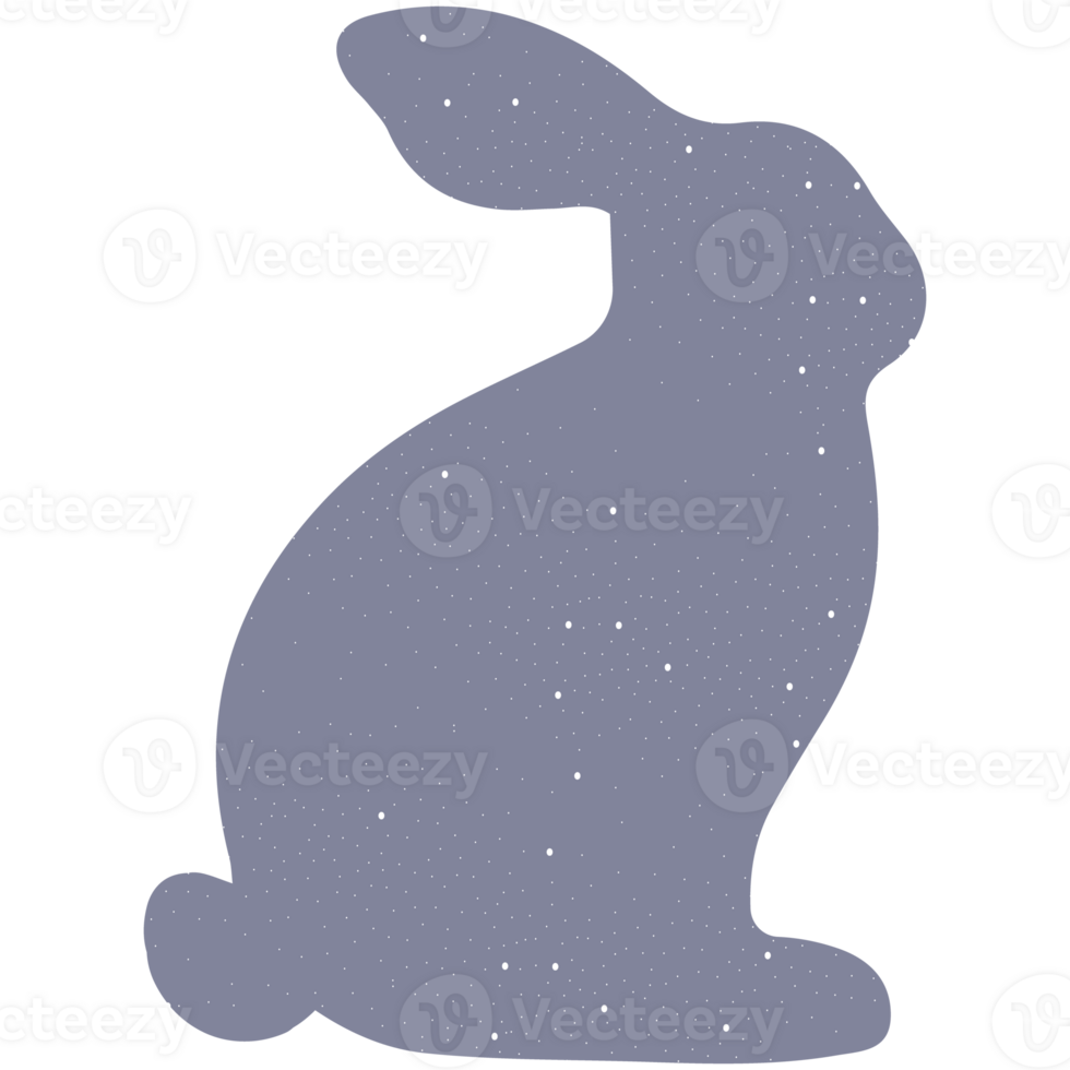 A silhouette of a rabbit with stars on it png