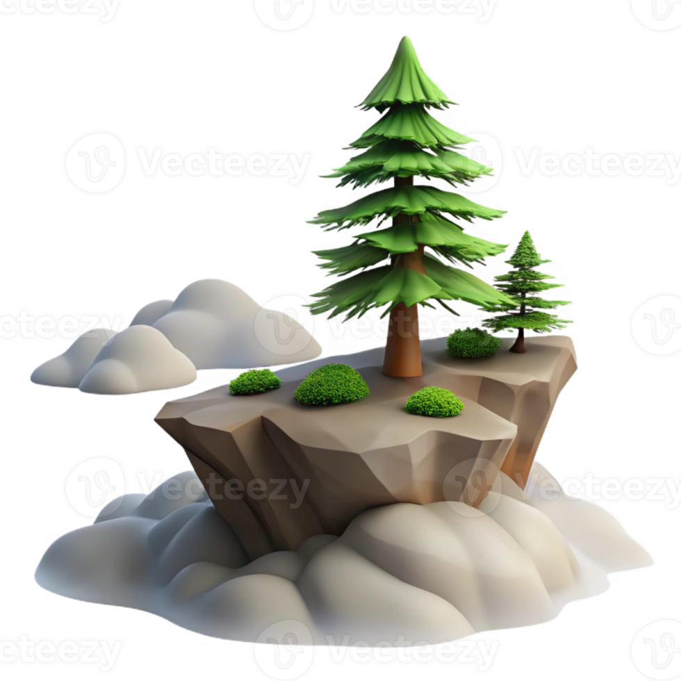 beautiful abstract A lone pine tree standing on a windswept cliff overlooking a misty valley, romanticism style 4K png