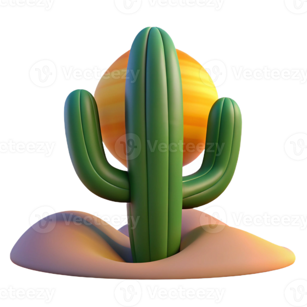 extraordinary modern A cactus plant in the desert at sunset, painted in the style of Georgia O'Keeffe high resolution png