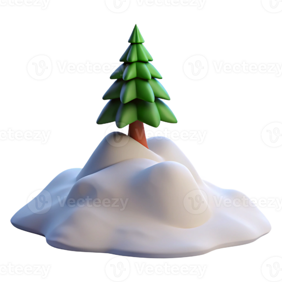 impressive modern A solitary pine tree on a snow-covered mountain peak, minimalist composition, crisp winter light, photographic style 4K png