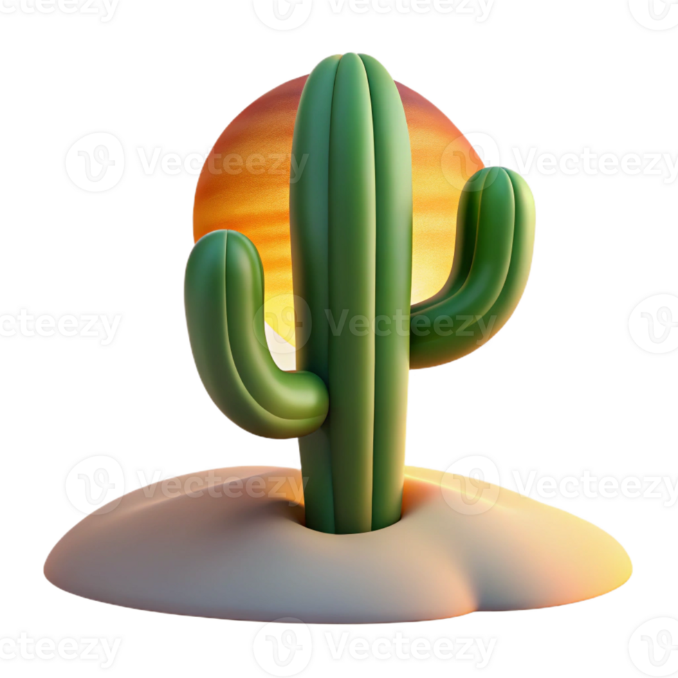 extraordinary artistic A cactus plant in the desert at sunset, painted in the style of Georgia O'Keeffe genuine png