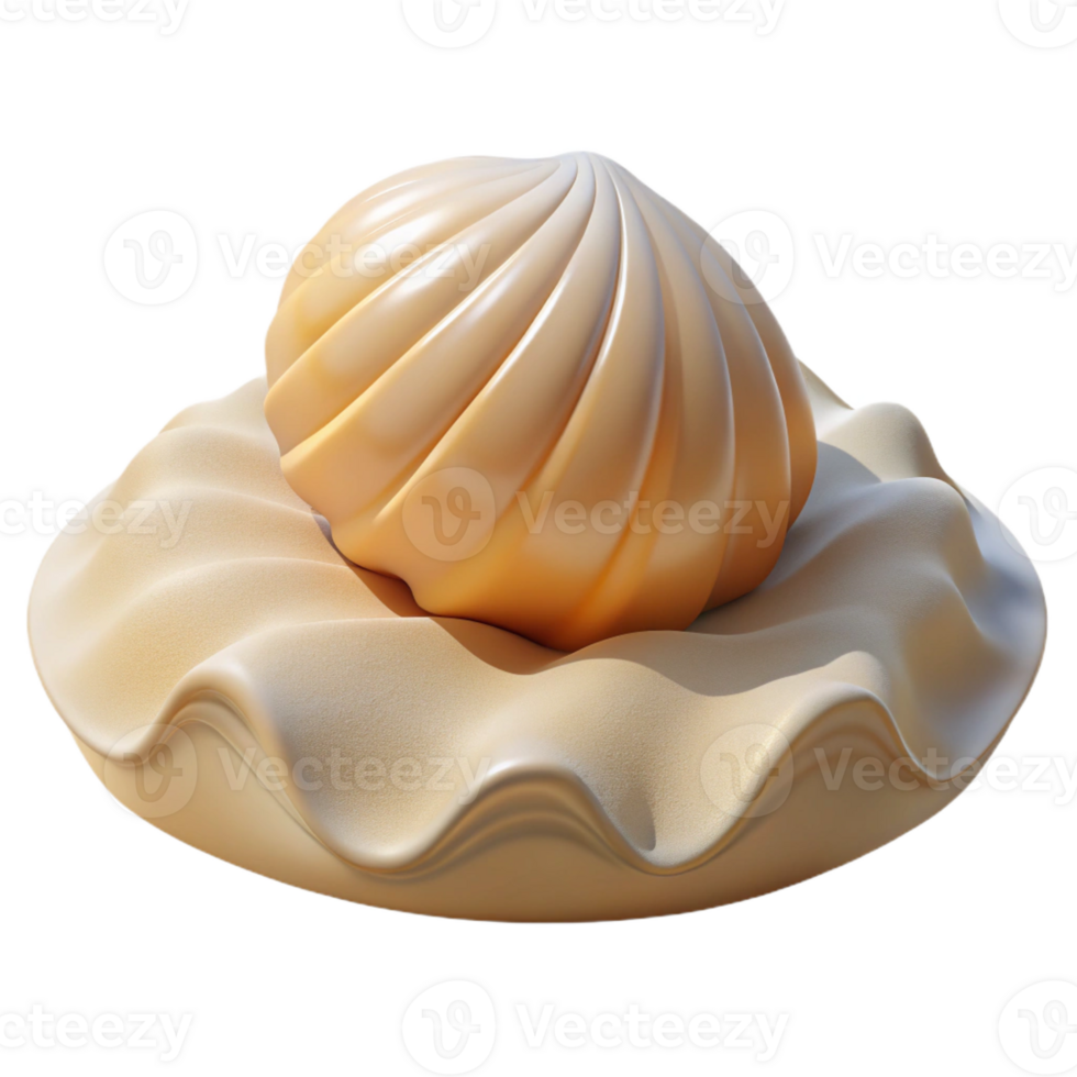 vibrant abstract A single, perfect seashell on a white sand beach, minimalist photography style premium png