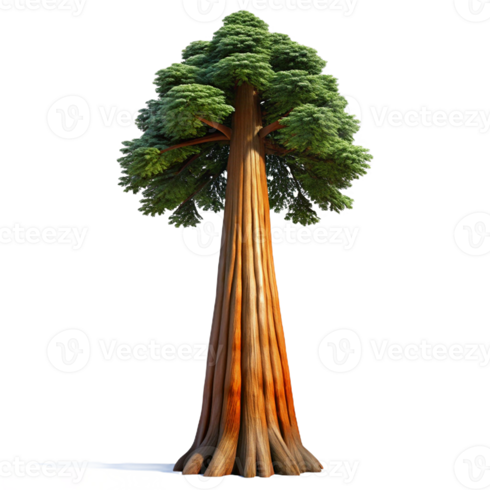 dramatic abstract A giant sequoia tree reaching towards the sky, low angle view, majestic atmosphere, realistic rendering high quality png