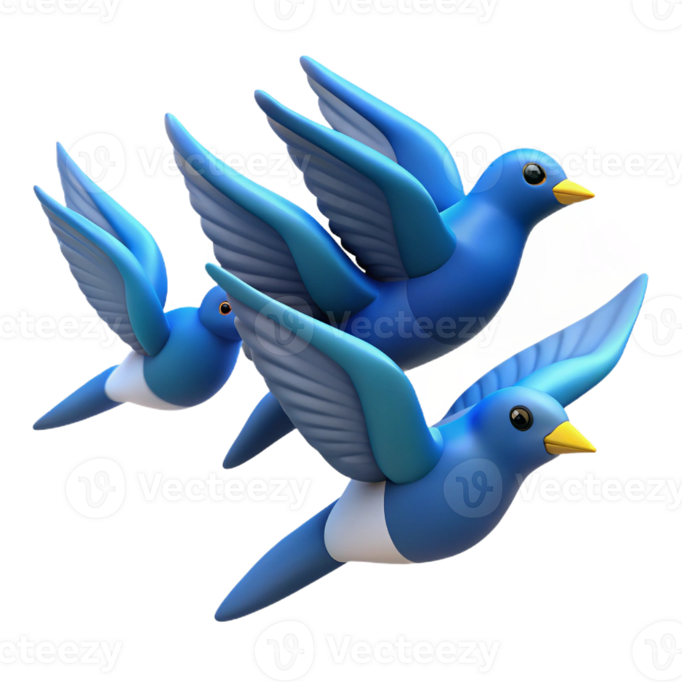 elegant contemporary A group of birds flying in formation against a clear blue sky, photorealistic style genuine png