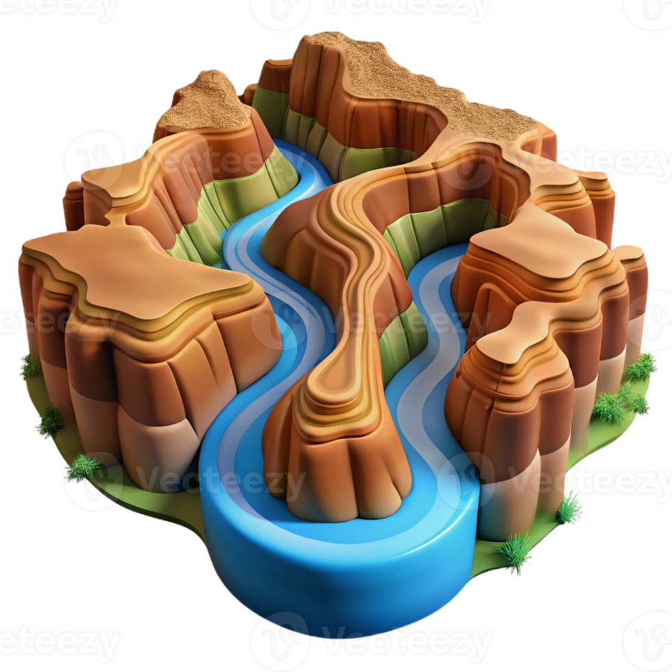dramatic classic A winding river flowing through a canyon, aerial view, dramatic lighting, landscape photography style original png