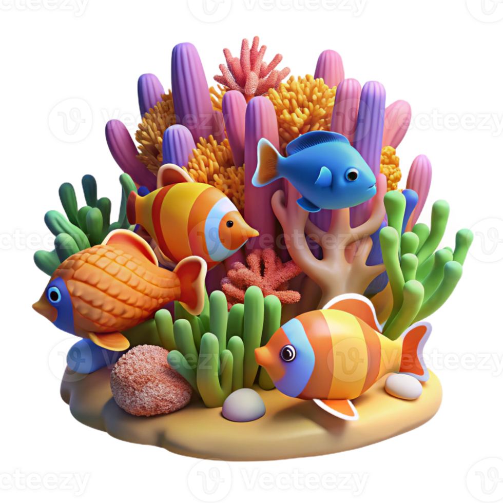 vibrant abstract A coral reef teeming with colorful fish, underwater photography style original png