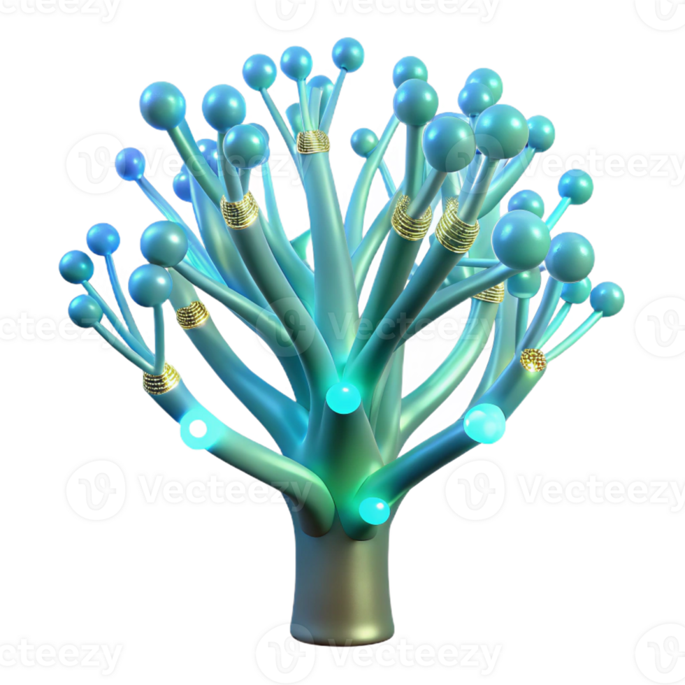 beautiful classic beautiful minimalist A Bioluminescent Tree with Branches Made high resolution high quality png