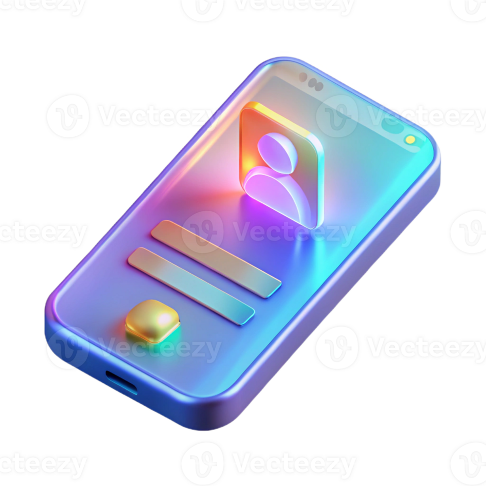 stunning abstract stunning creative Transparent Smartphone Hologram original detailed png