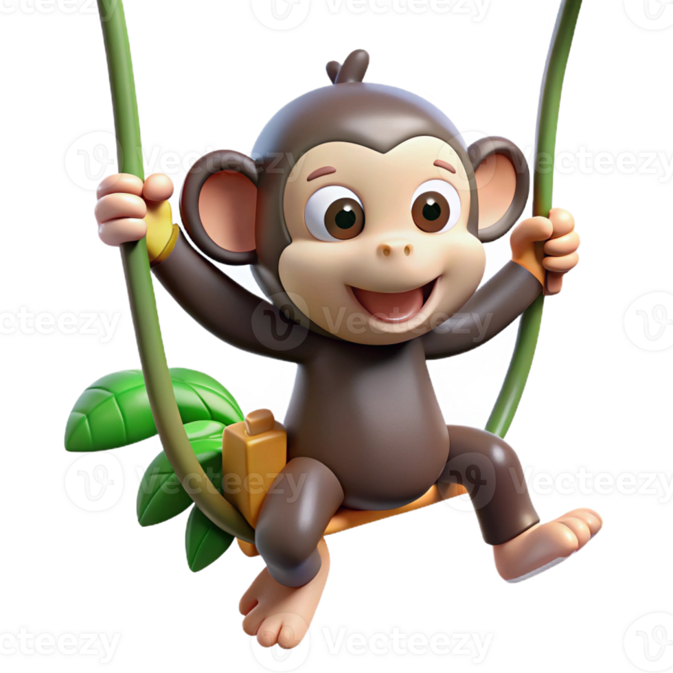 extraordinary rustic elegant vintage A Playful Chimpanzee Swinging Through the high quality detailed png